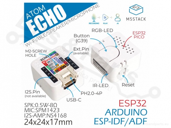 M5Stack ATOM Echo Smart Speaker Development Kit - ESP-PICO-D4